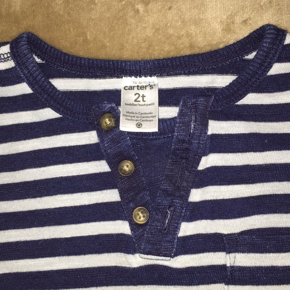 Carter’s boys 2t striped long sleeve shirt - Picture 2 of 8